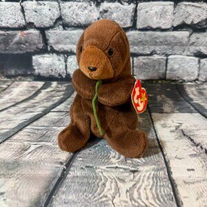 Vintage Ty Beanie Babies 1996 "Seaweed" the Otter Style 4080 Plush Toy MWMT